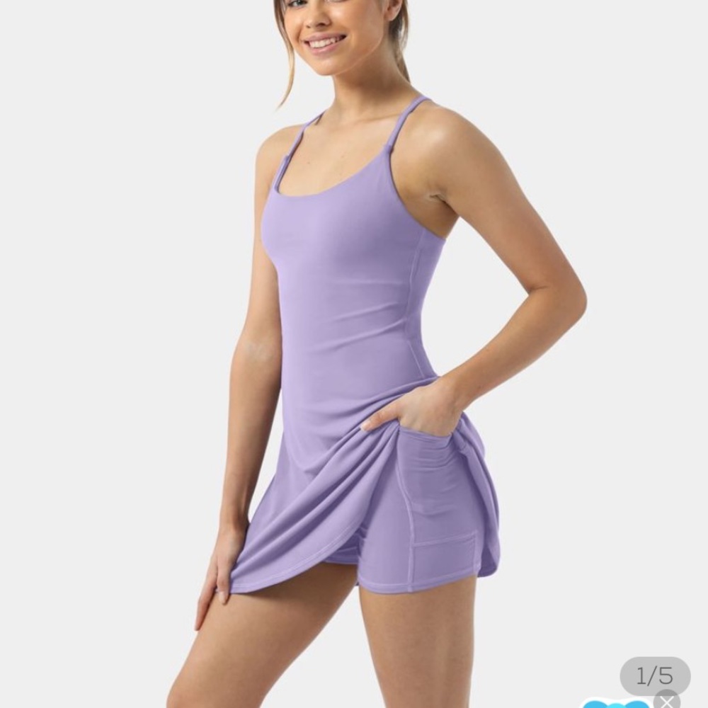 NWT purple Halara dress with pockets Small